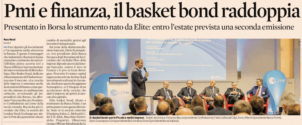 Elite borsa italiana - Tecnocap partecipa al basket bond Elite